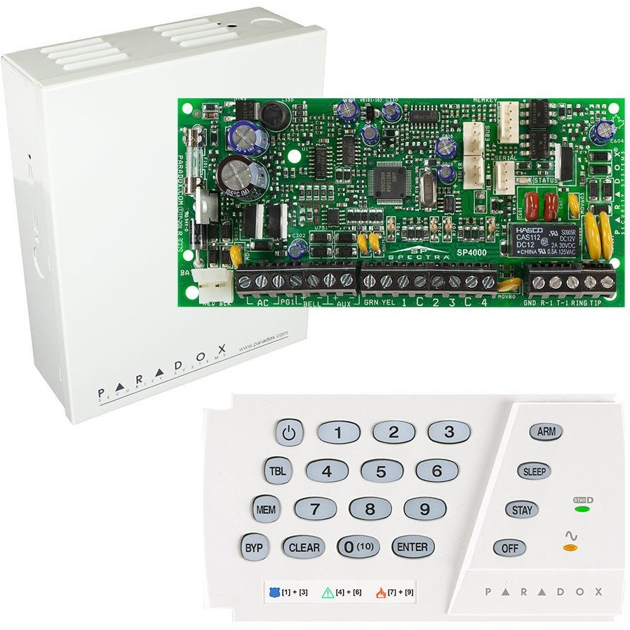 سیستم اعلام سرقت باسیم SP4000 + K636 به همراه باکس فلزی